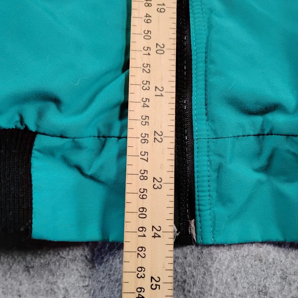 LL Bean Vintage 90s Warm-up Jacket Teal Fleece Lined Bomber Mens Medium